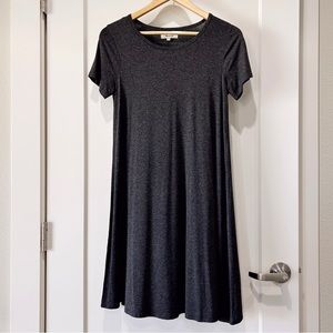 Madewell Swingy Tee Dress in heather charcoal size XS